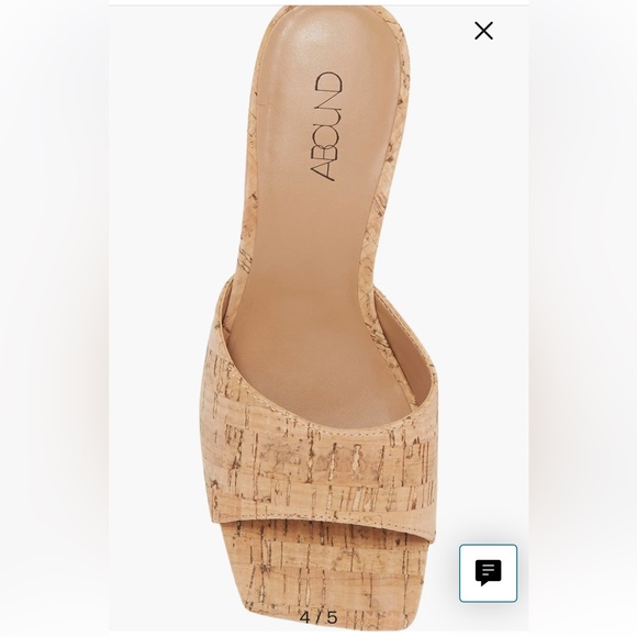 NWOT ABOUND Tan Cork Slip On Heel Sandals - Picture 2 of 12